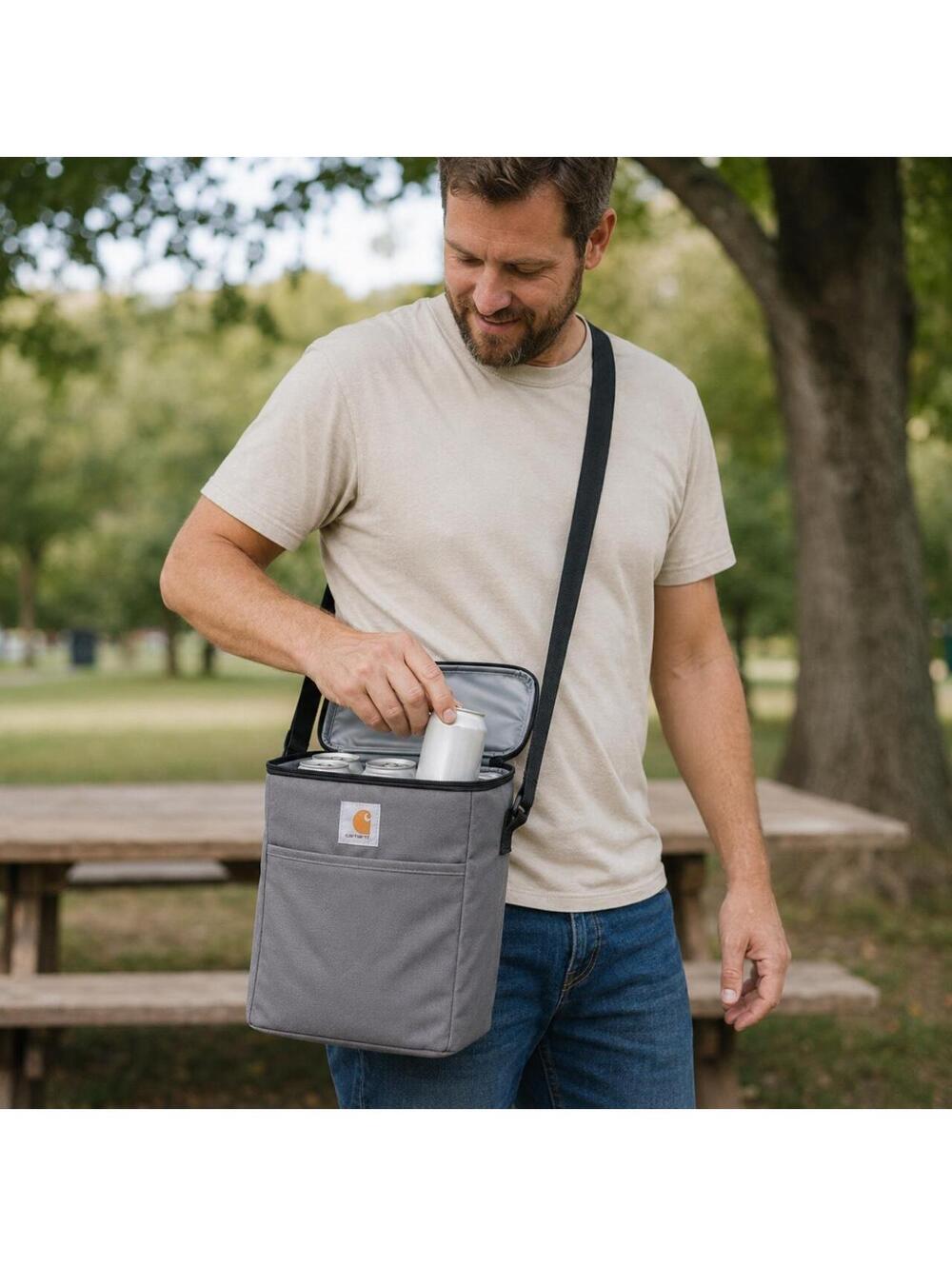 Carhartt Y2K Workwear Gray Insulated 6-Can Cooler Bag
